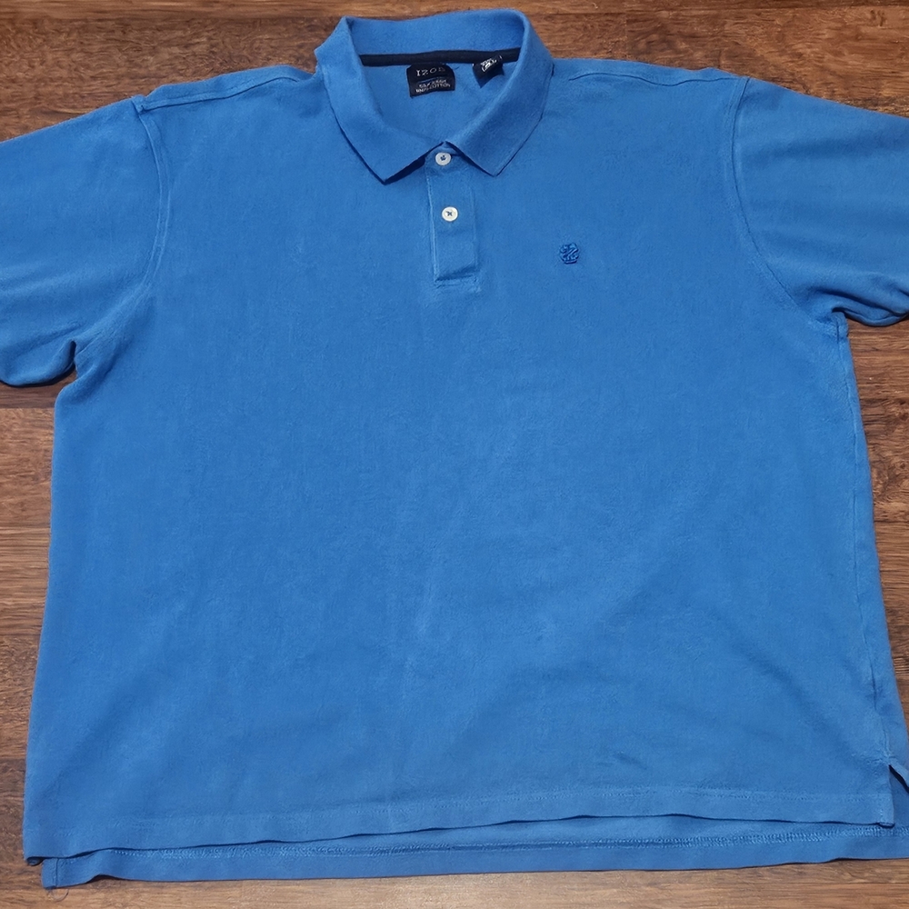 IZOD mens silk wash polo SIZE XL COLOR BLUE LXL28